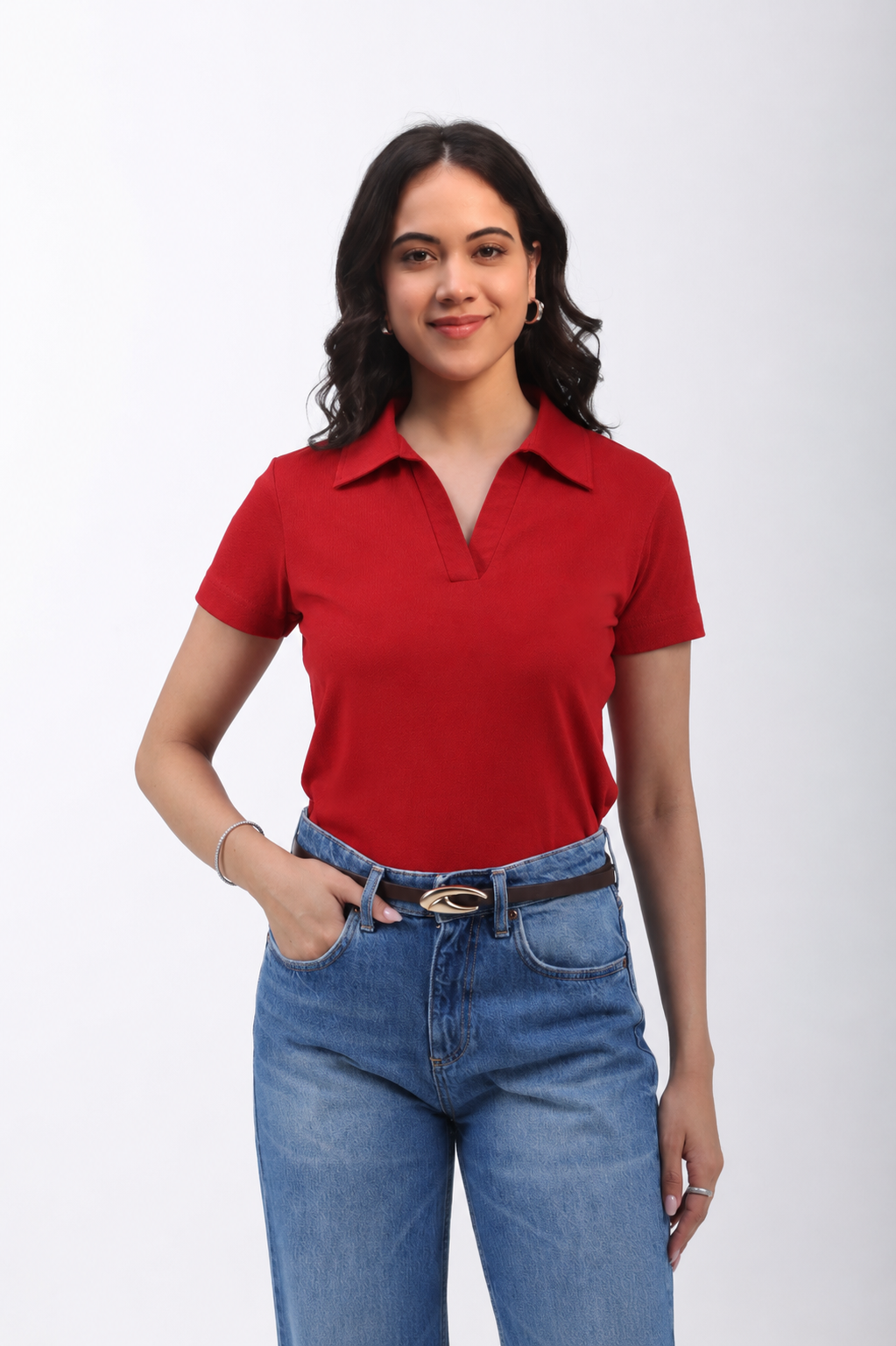 Classic Cotton Polo T-Shirt – Red