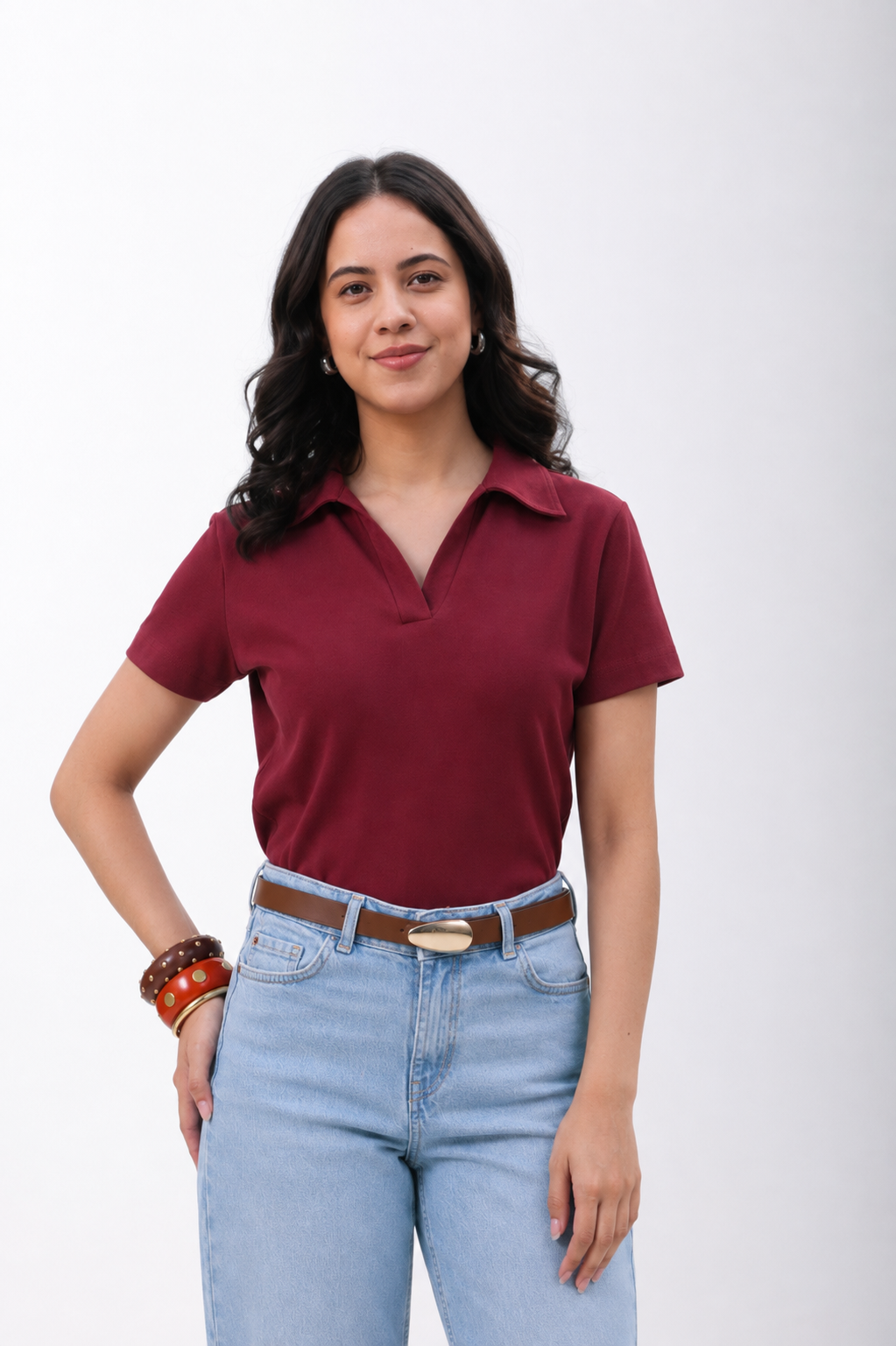Classic Cotton Polo T-Shirt – Wine