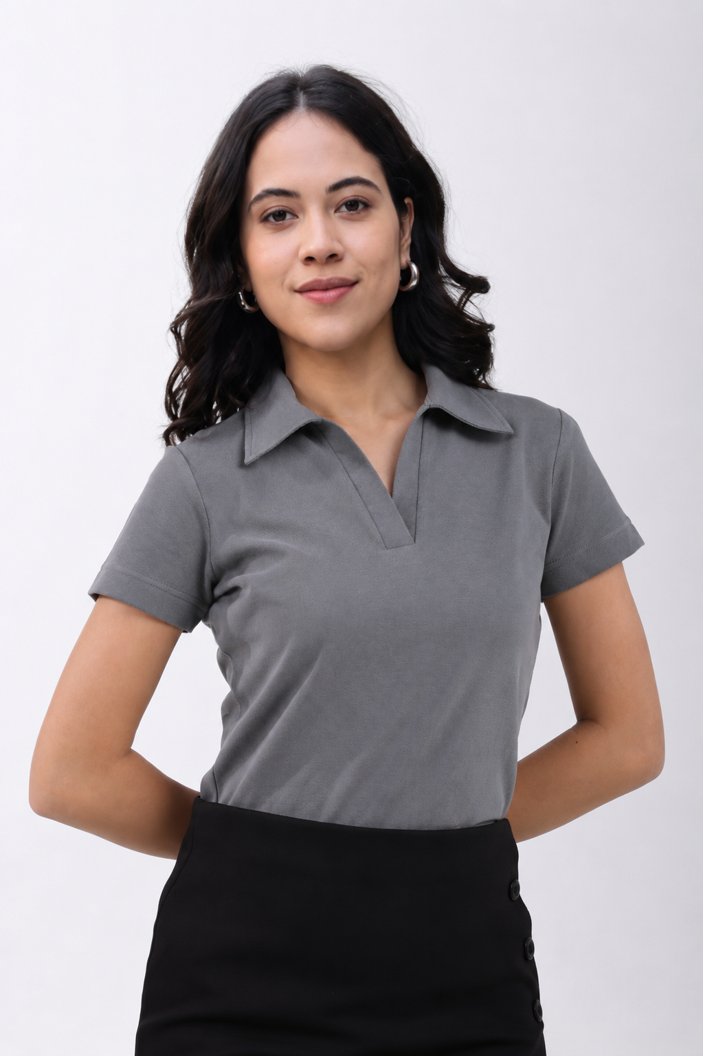 Classic Cotton Polo T-Shirt – Grey