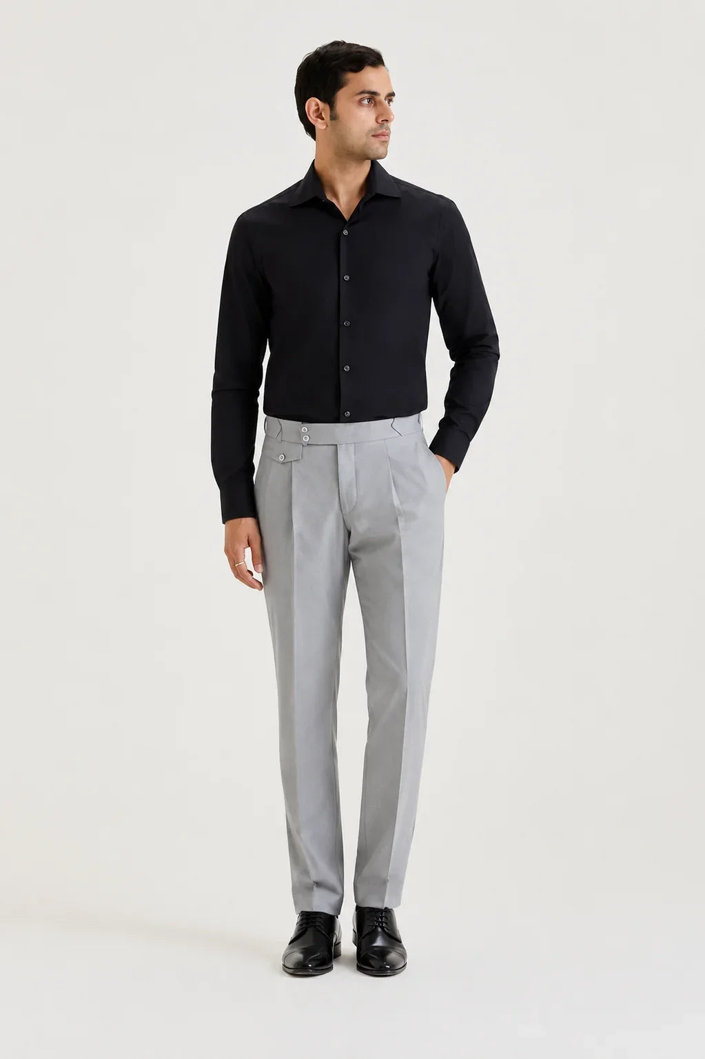 Black Cotton Sateen Shirt 2