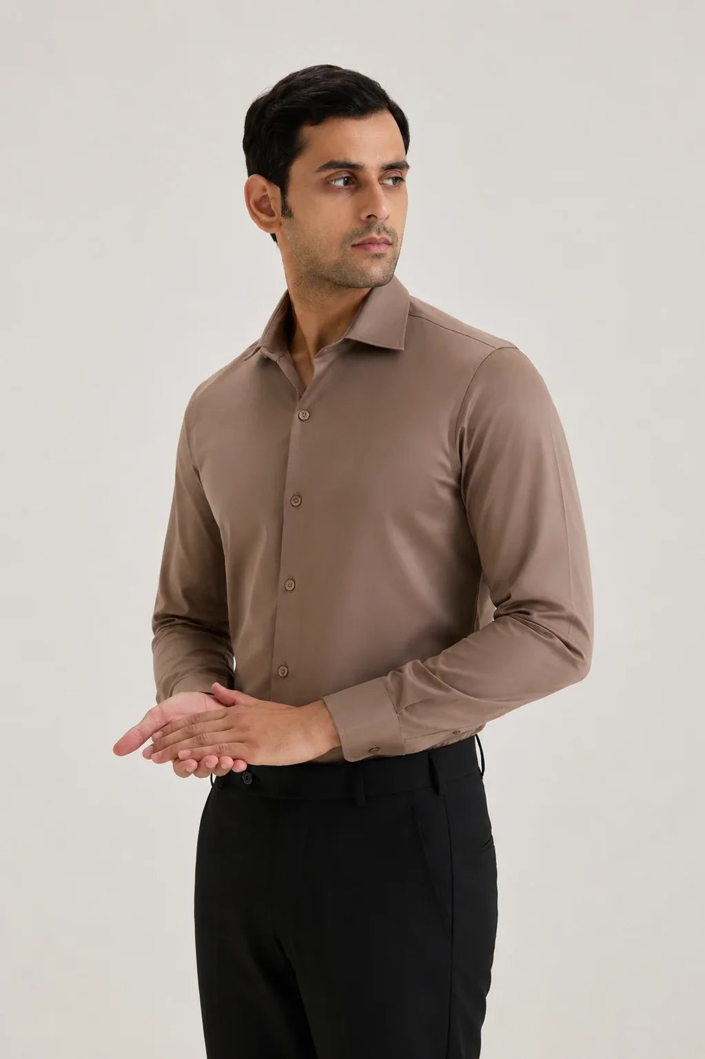 Mettalic Cotton Sateen Shirt 1