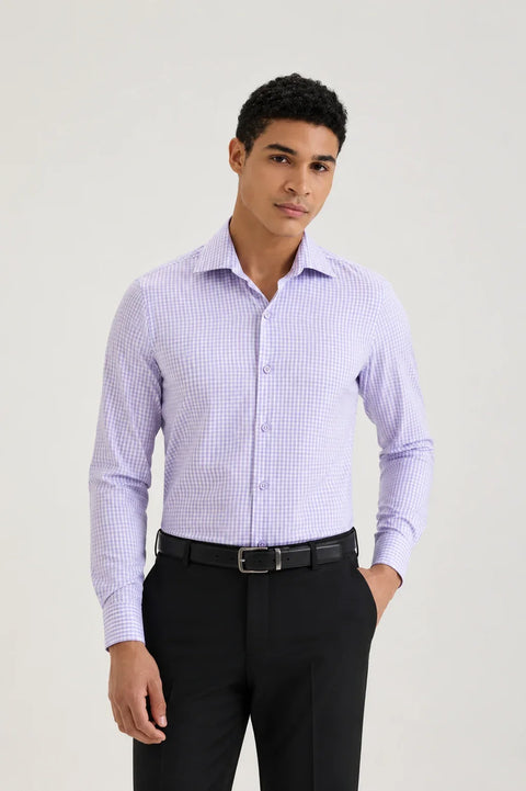 Lilac Gingham Check Shirt 1