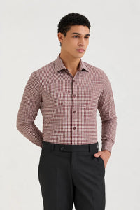 Brown Gingham Check Shirt