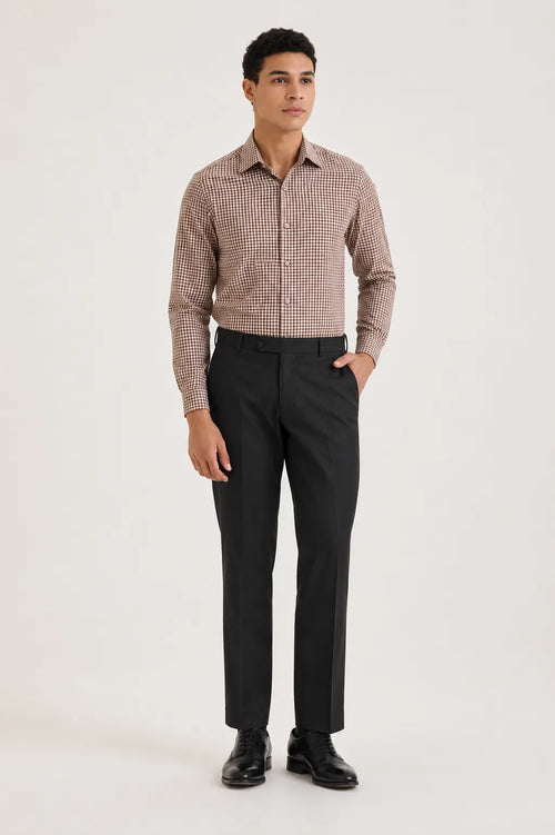 Brown Gingham Check Shirt 2