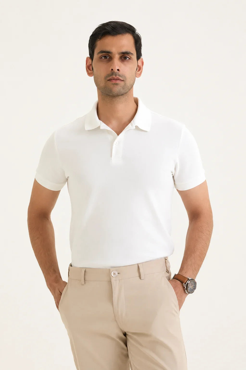 White Classic Polo T-Shirt 1