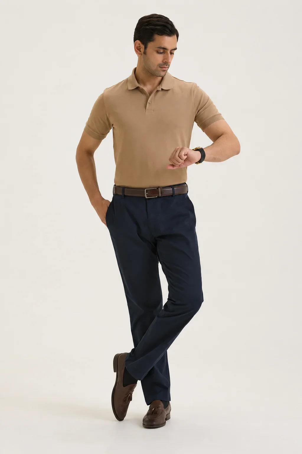 Tan Brown Classic Polo T-Shirt 2