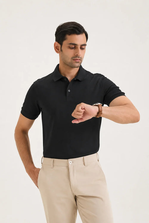 Black Classic Polo T-Shirt 1