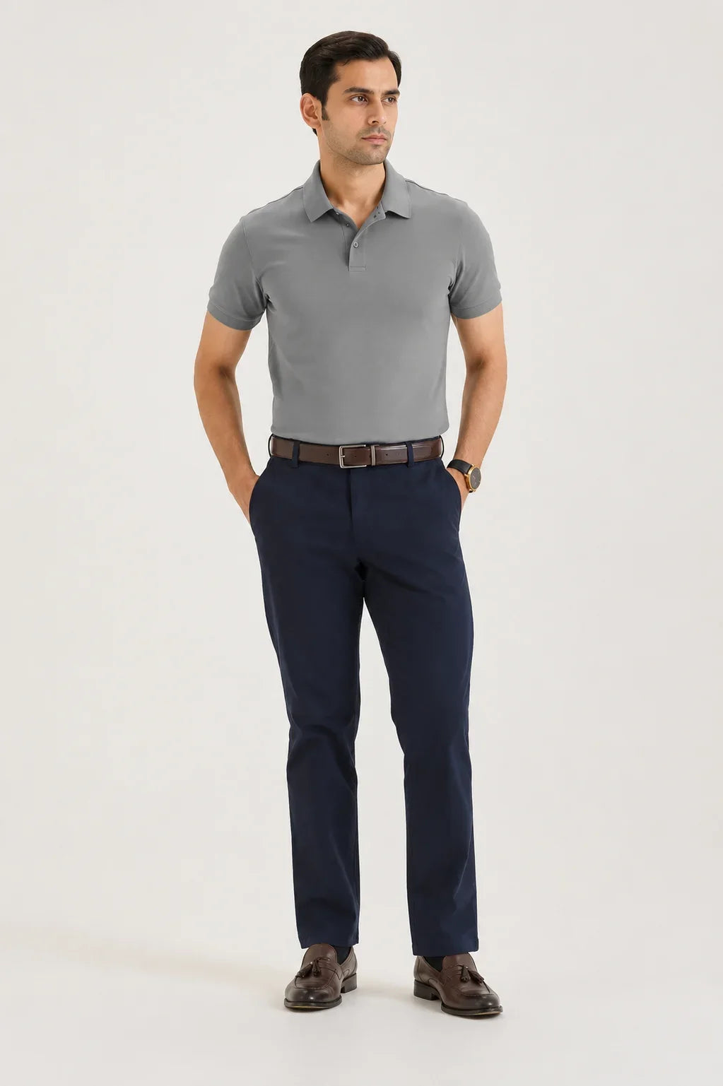 Light Grey Classic Polo T-Shirt 2