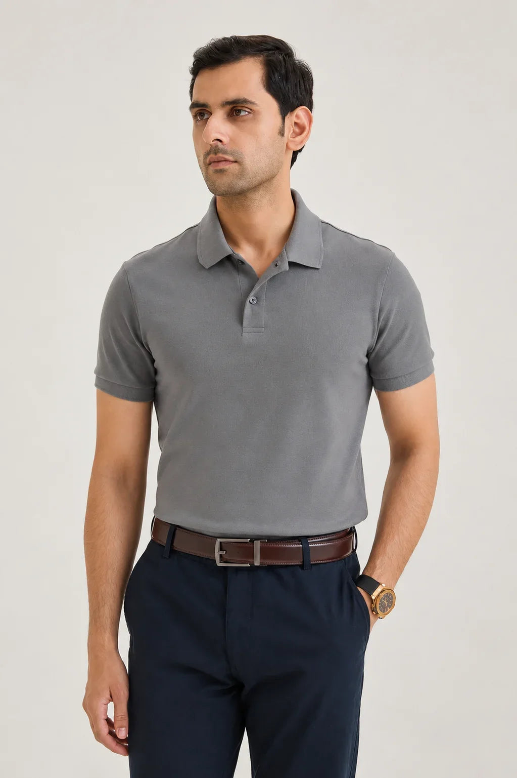 Light Grey Classic Polo T-Shirt 1