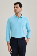Sky Blue Long Sleeve Polo T-shirt 1