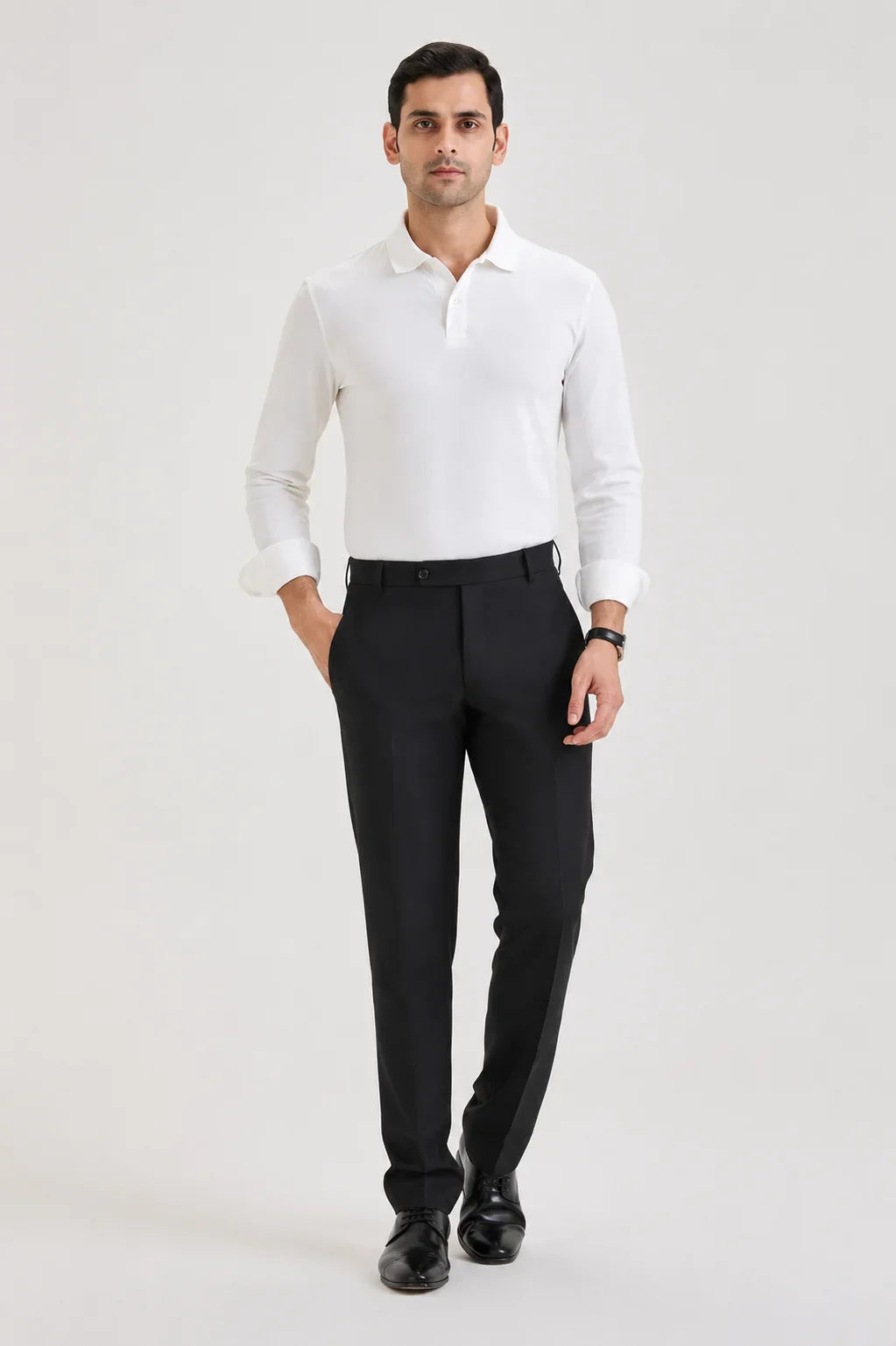 White Long Sleeve Polo T-shirt 2