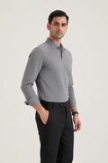 Light Grey Long Sleeve Polo T-shirt 1