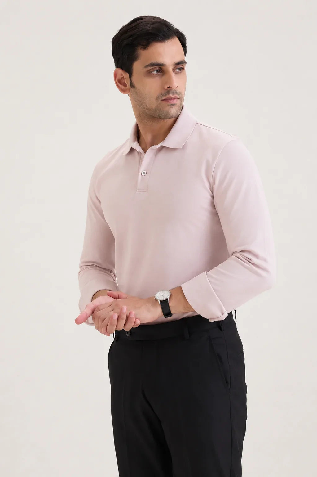 Cool Pink Long Sleeve Polo T-shirt 1