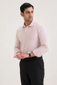 Cool Pink Long Sleeve Polo T-shirt