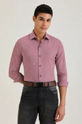 Wine Gingham Check Shirt 1
