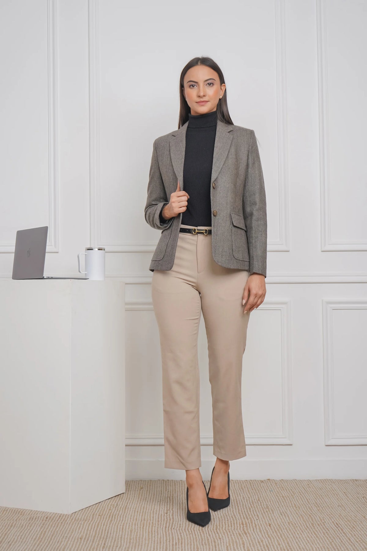 Beige Blaze Wool Blazer