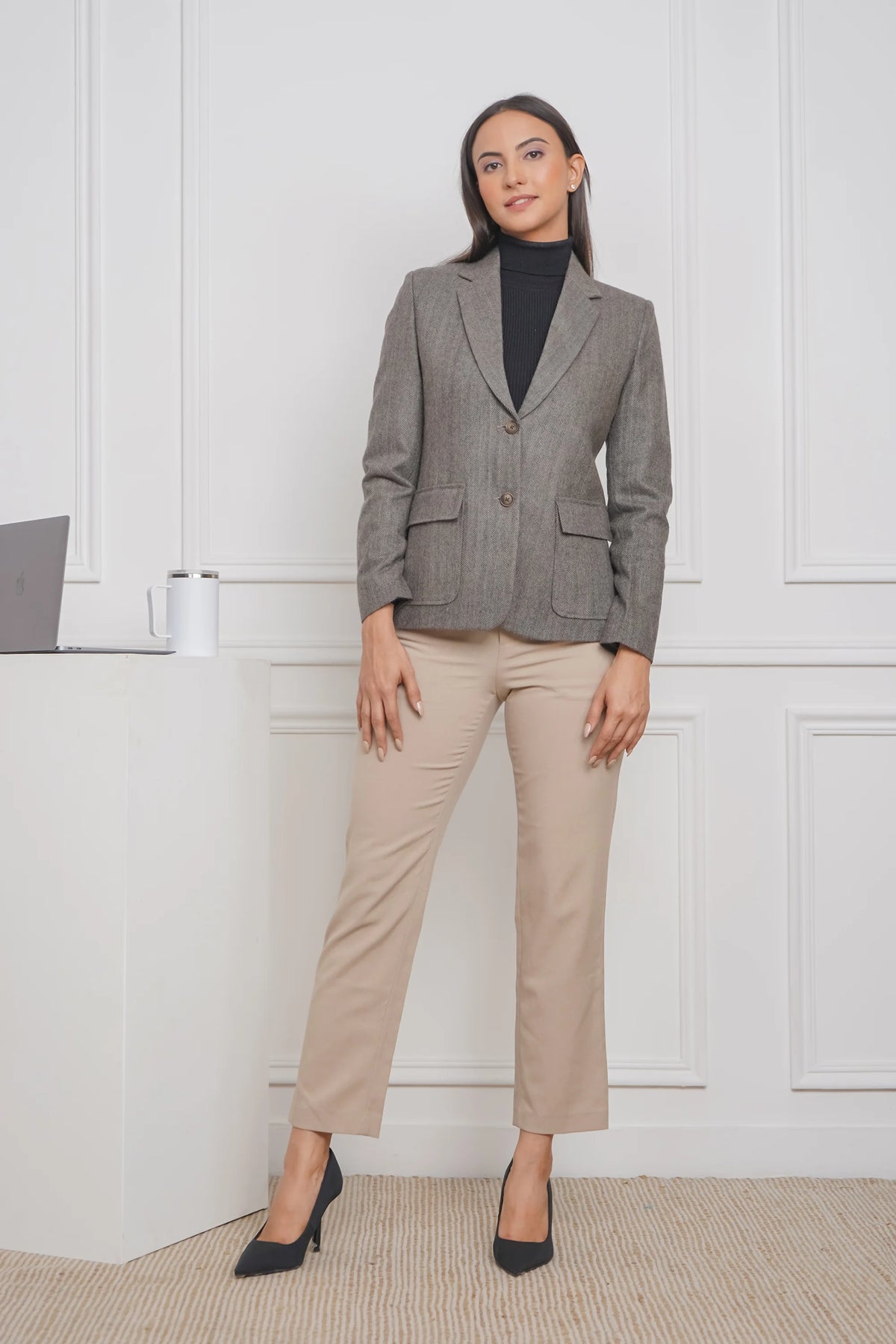 Beige Blaze Wool Blazer