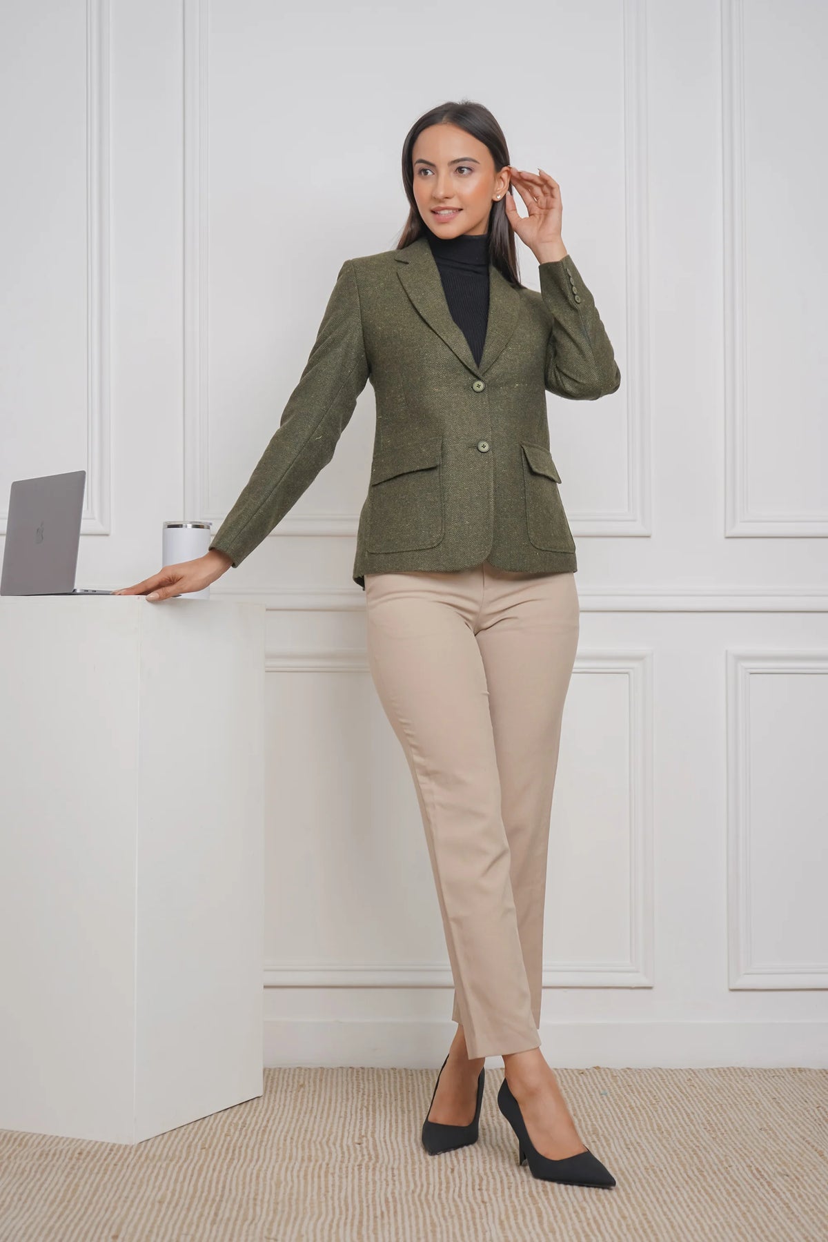 Olive Charm Wool Blazer