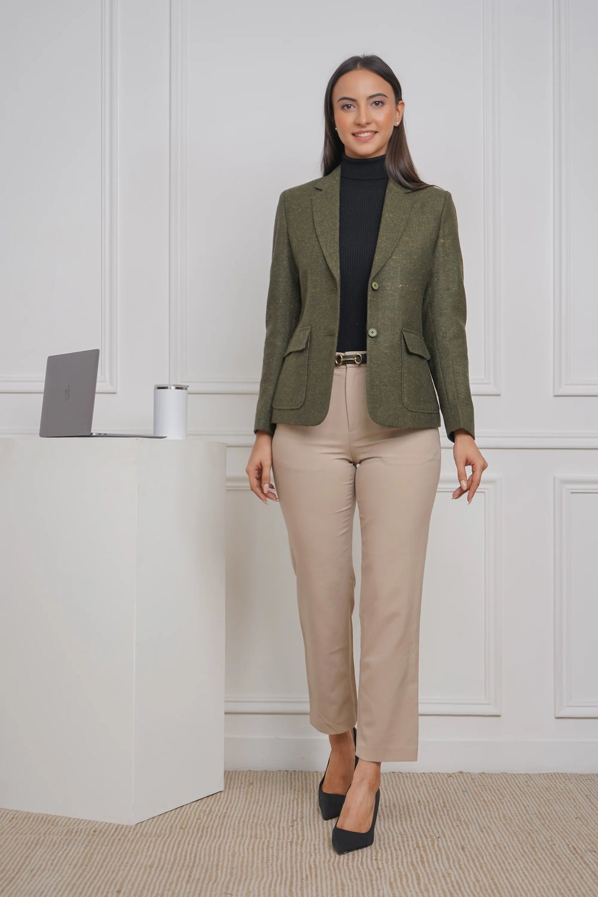 Olive Charm Wool Blazer