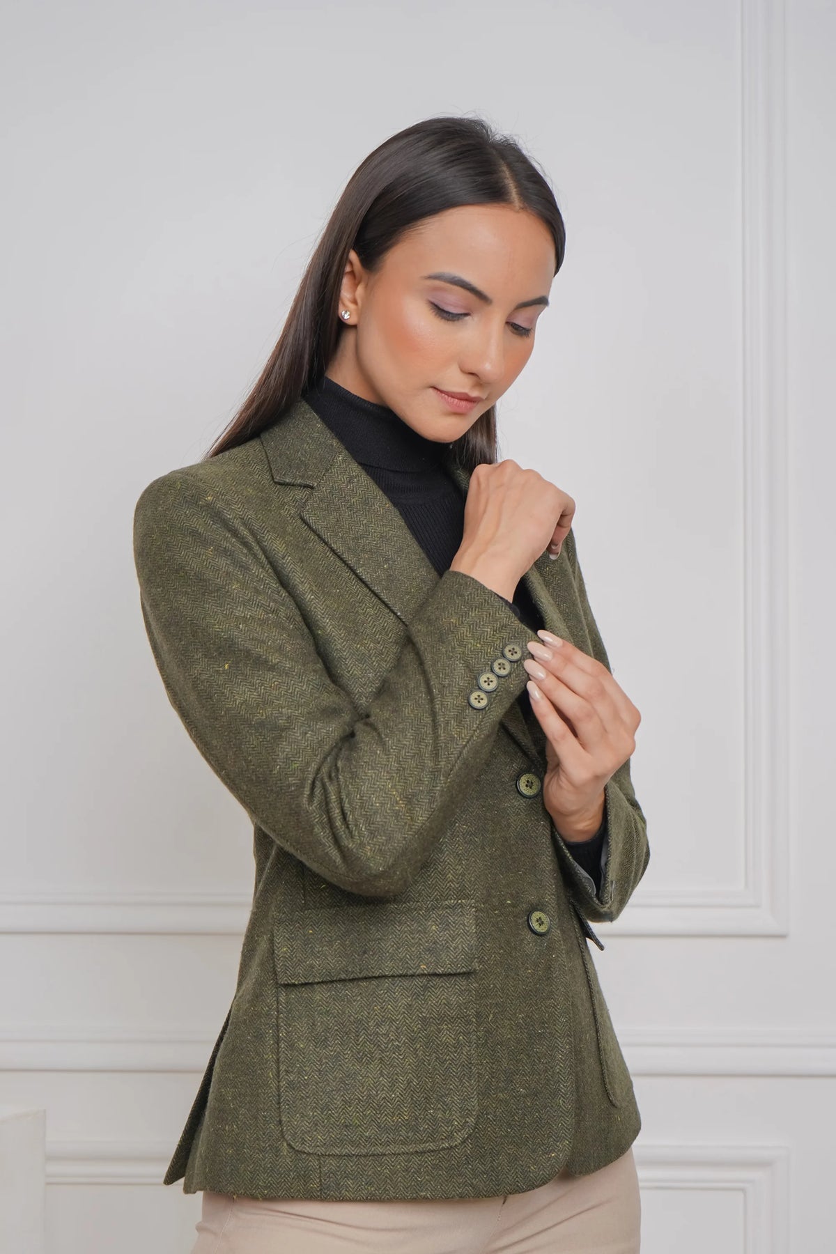 Olive Charm Wool Blazer