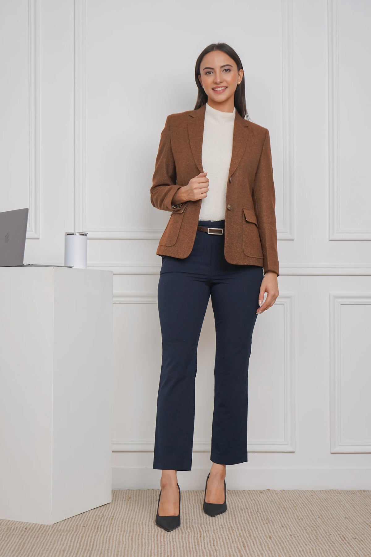 Tan-tastic Twill Woolen Blazer