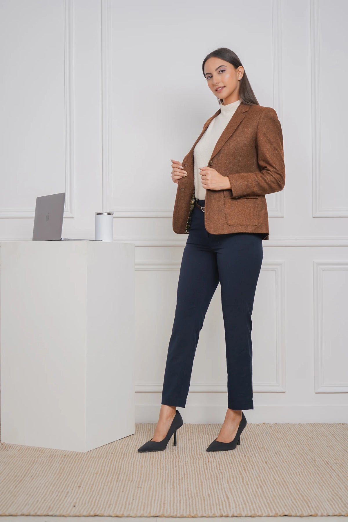 Tan-tastic Twill Woolen Blazer