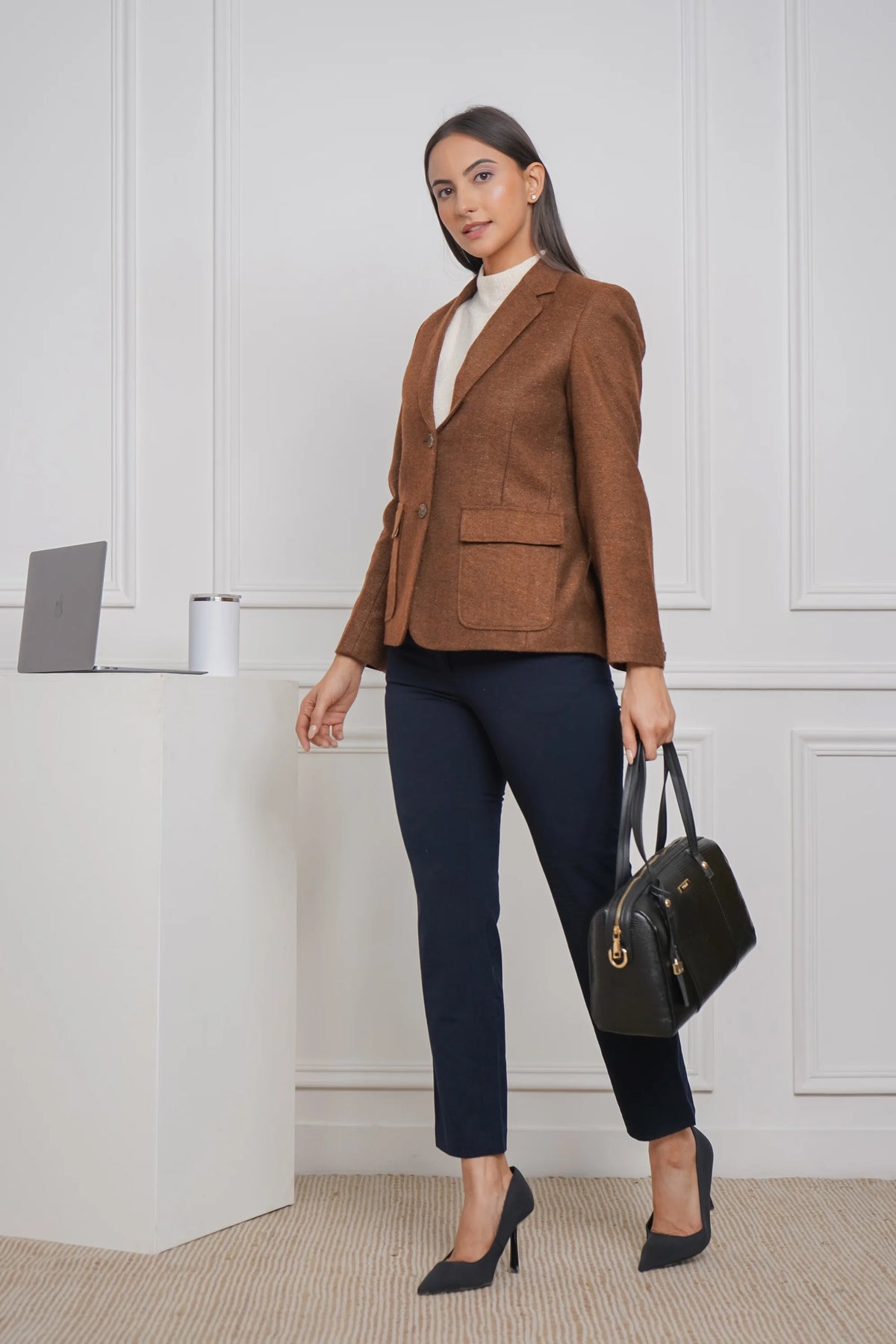 Tan-tastic Twill Woolen Blazer