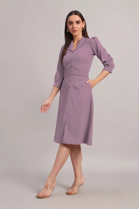 Full Sleeves Midi Dress – Dusty Blush Pink