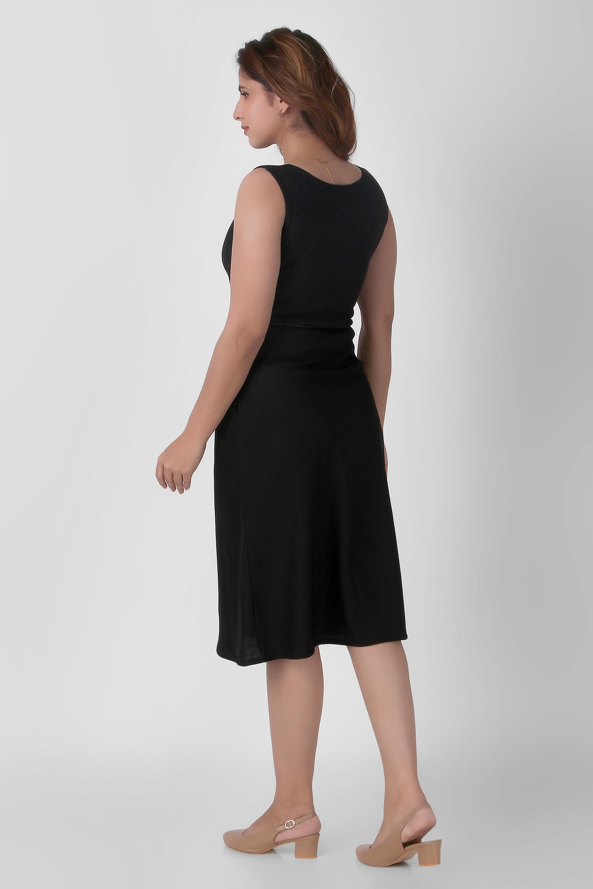 Serenity Formal Midi Dress, Black