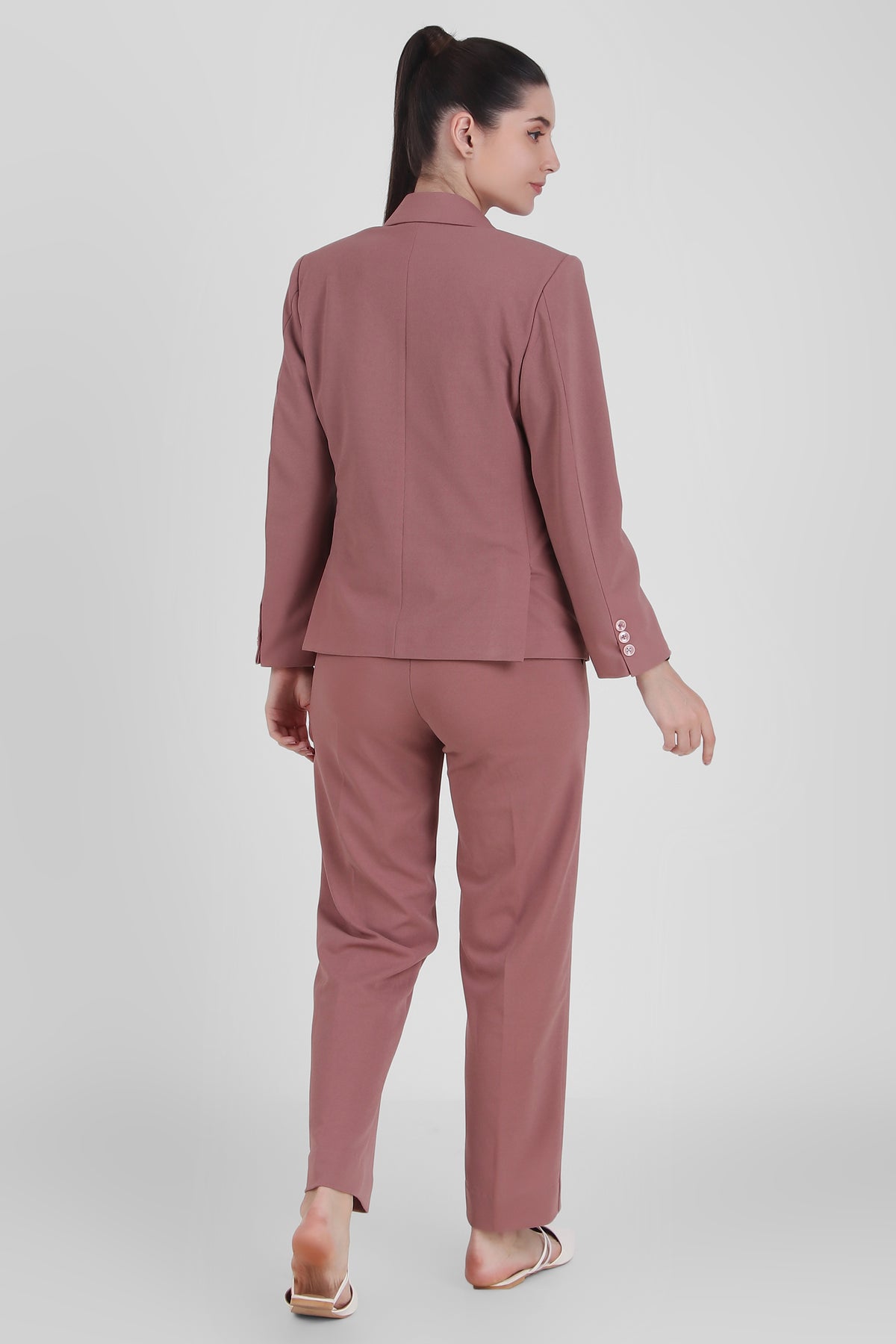 Power : 3 Piece Suit Set : Waistcoat Blazer Pant in Dusky Rose