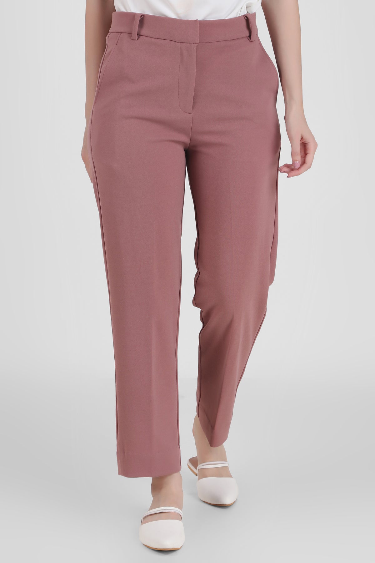 Straight Fit Formal Trousers, Dusky Rose