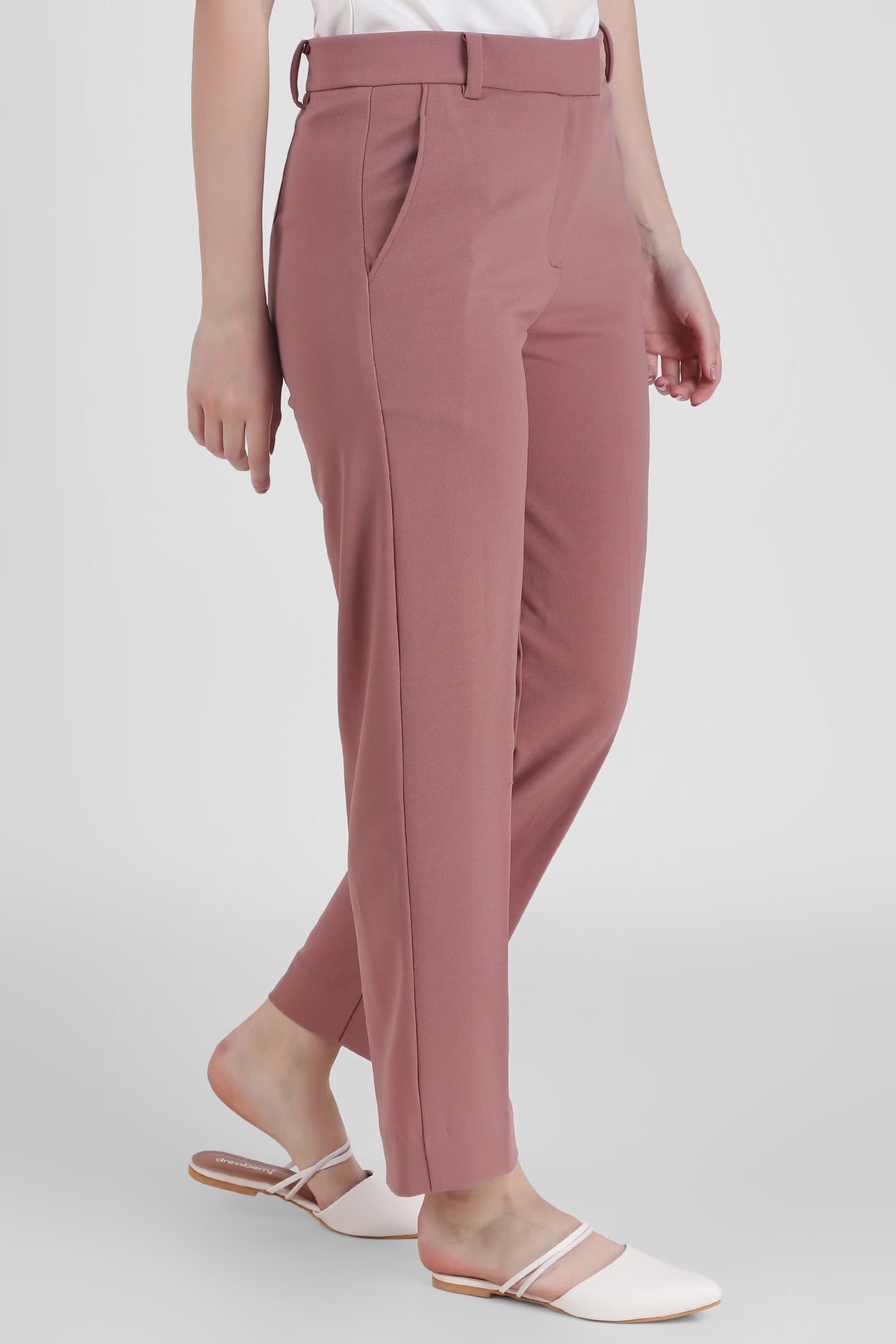 Straight Fit Formal Trousers, Dusky Rose