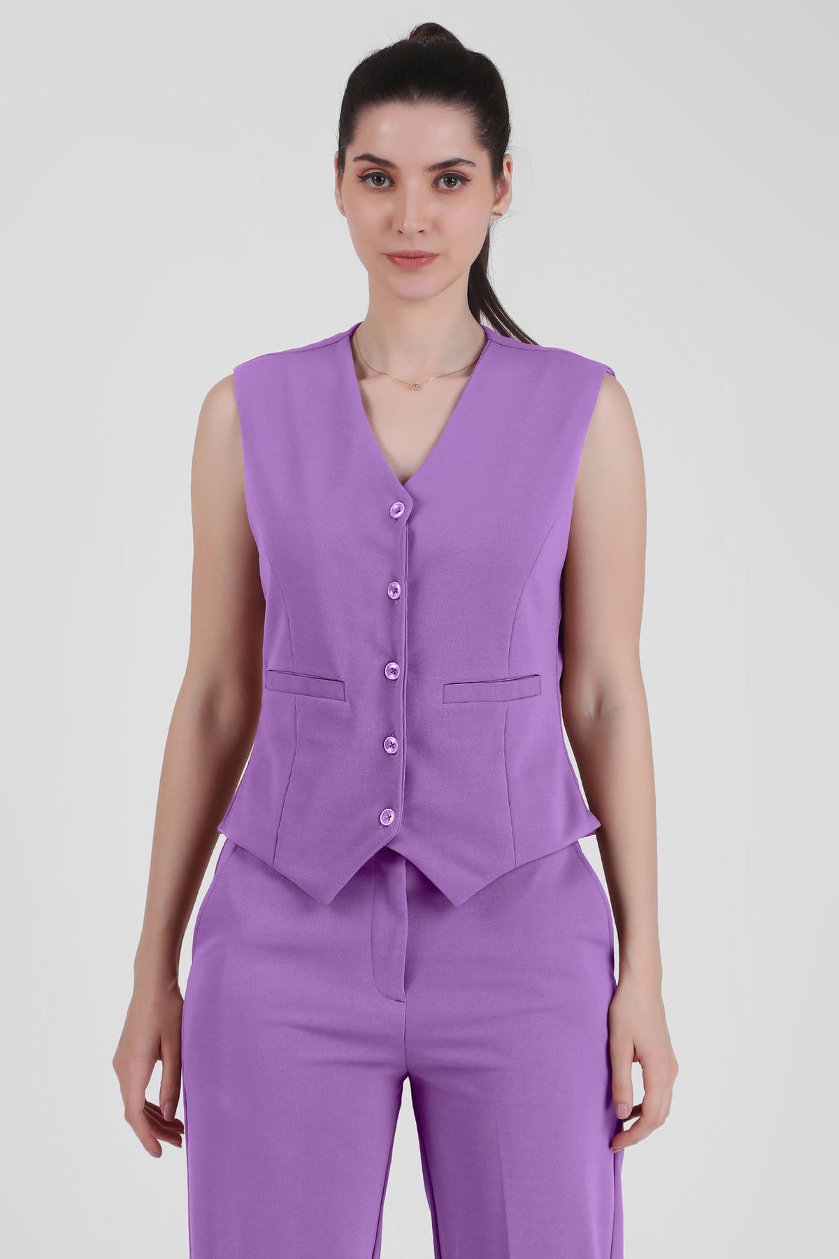 Waistcoat And Trousers Co-ord Set - Lilac