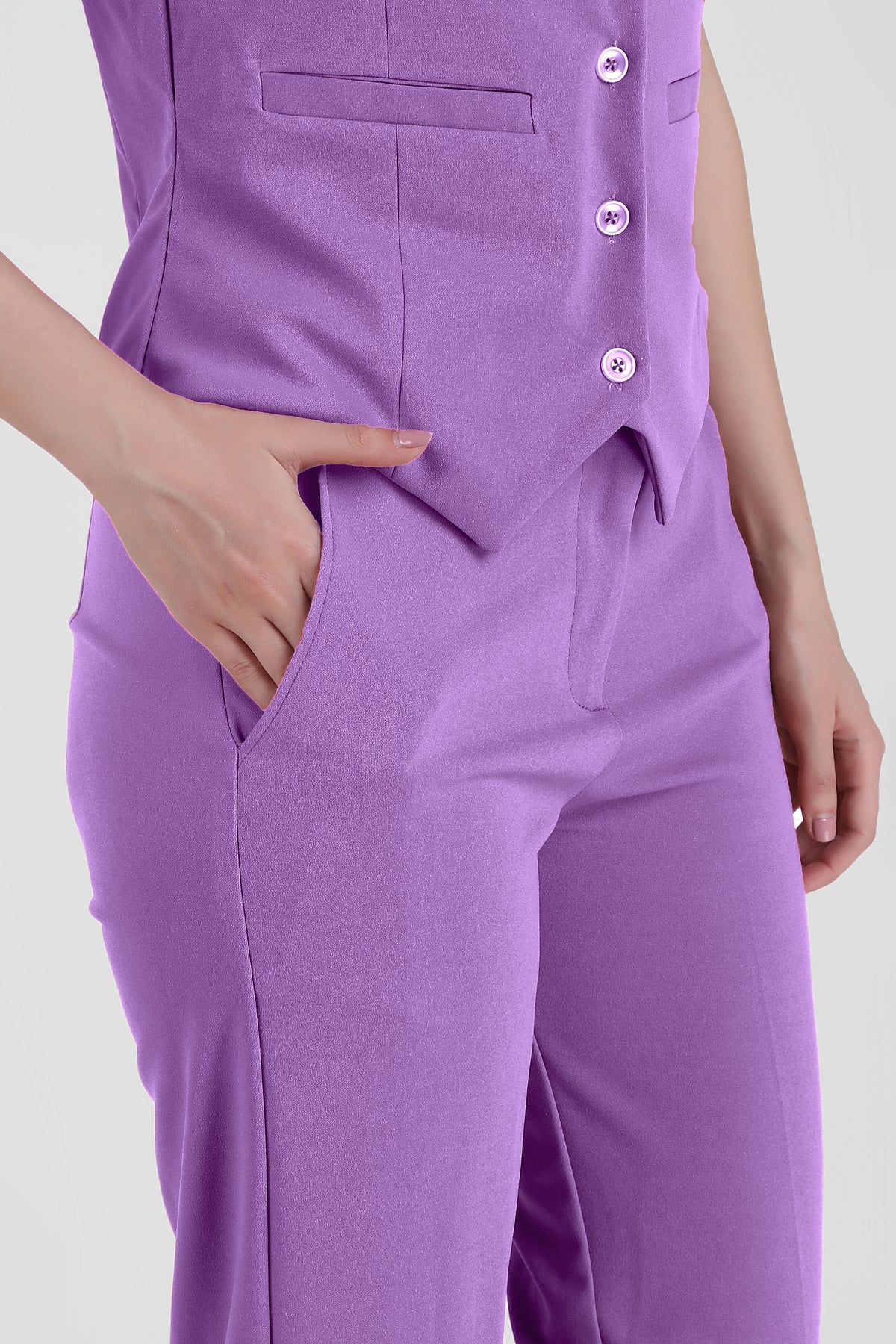 Waistcoat And Trousers Co-ord Set - Lilac