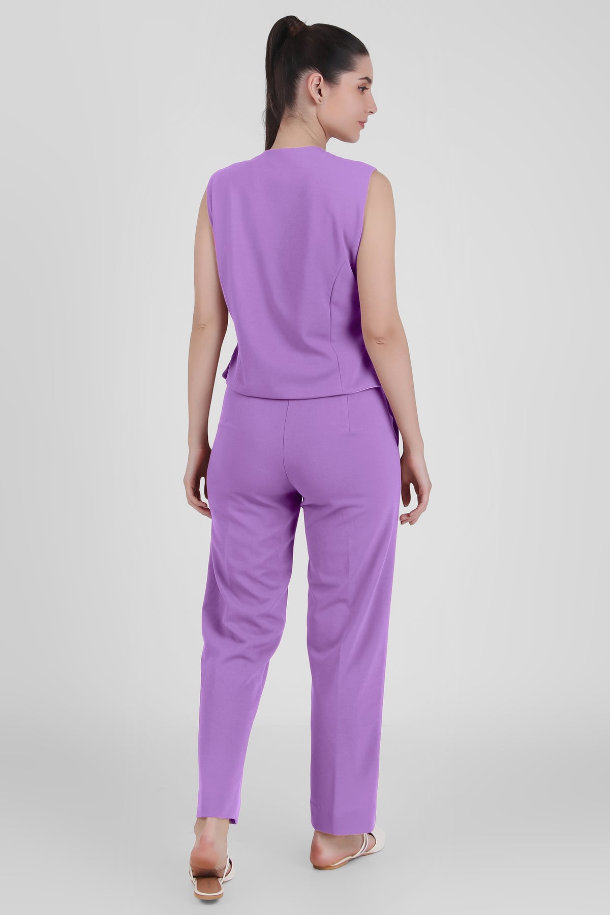 Waistcoat And Trousers Co-ord Set - Lilac