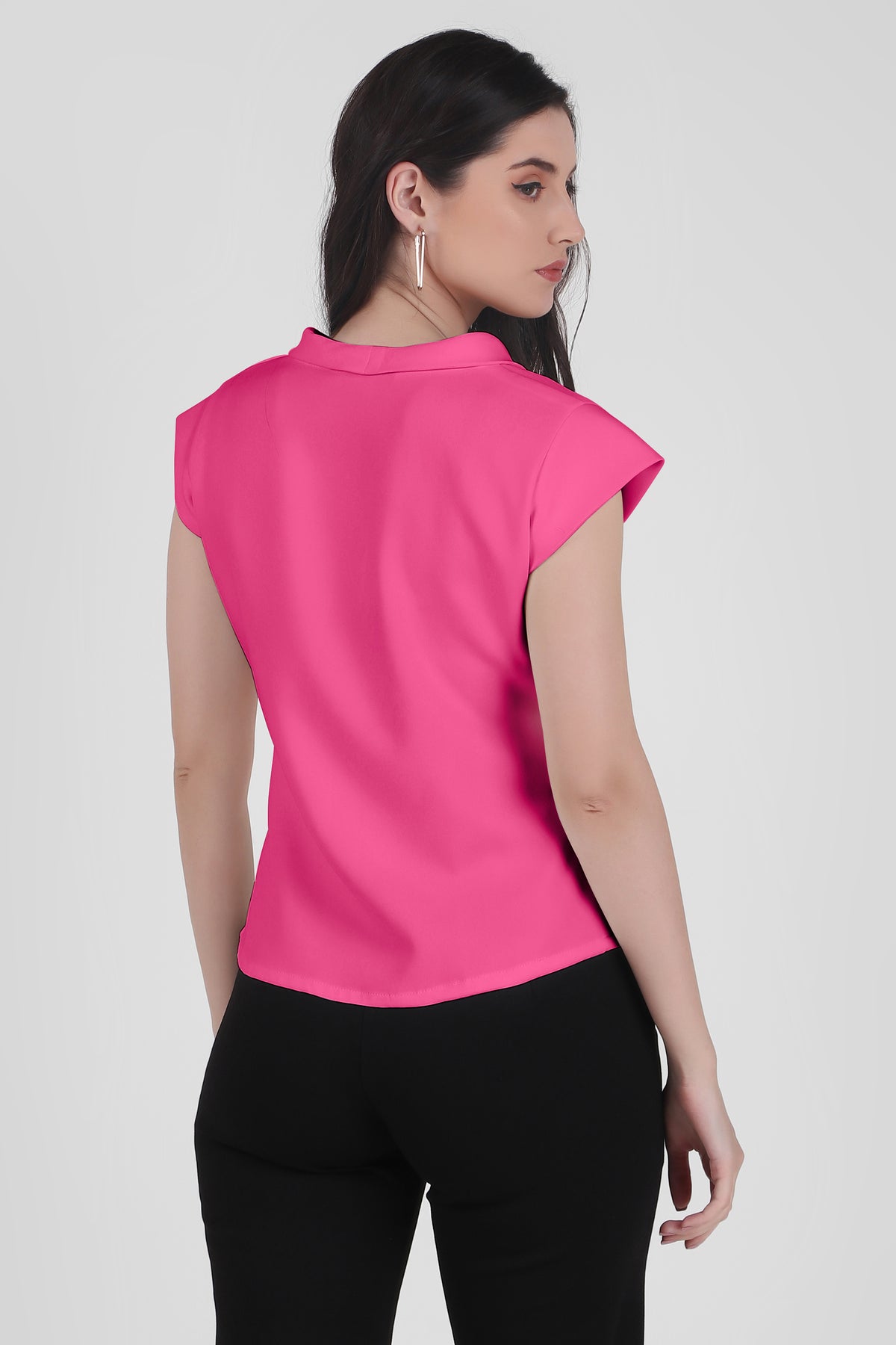 Timeless Draped Neck Top, Pink