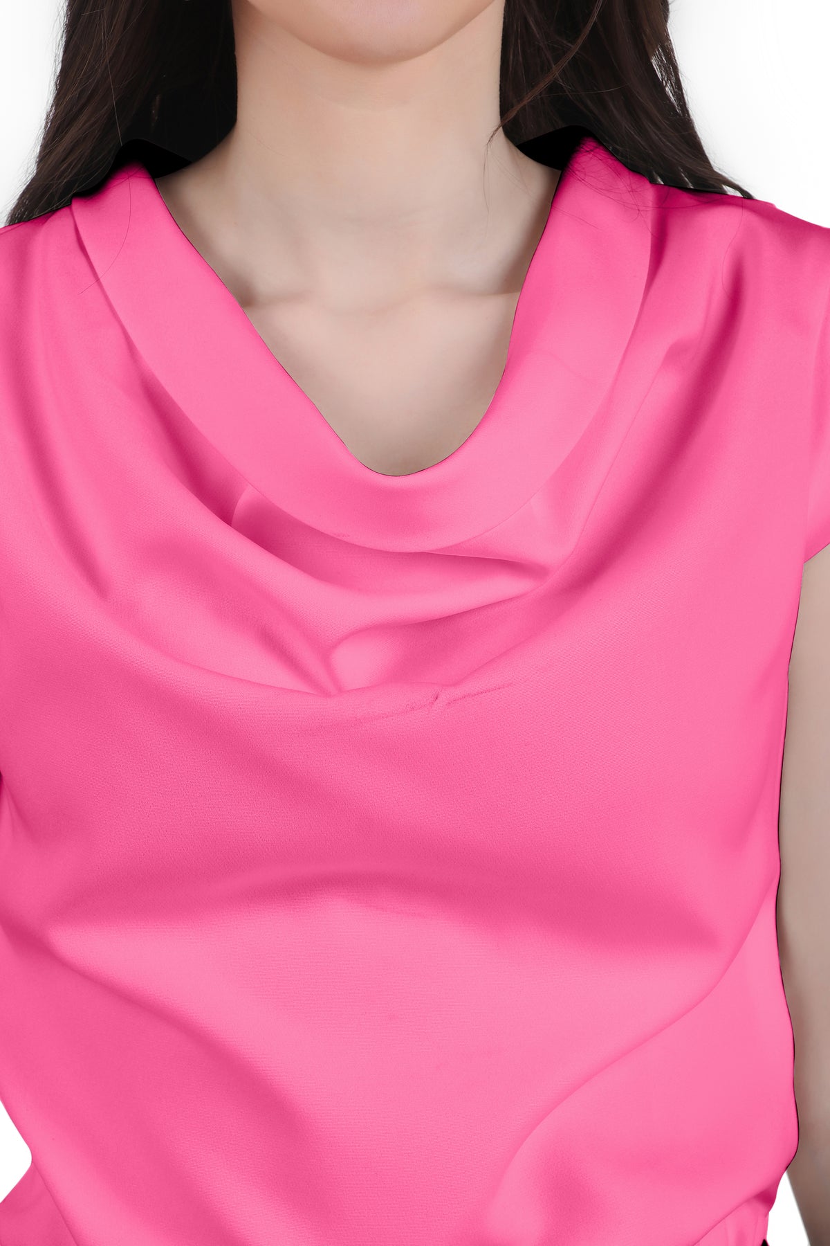 Timeless Draped Neck Top, Pink