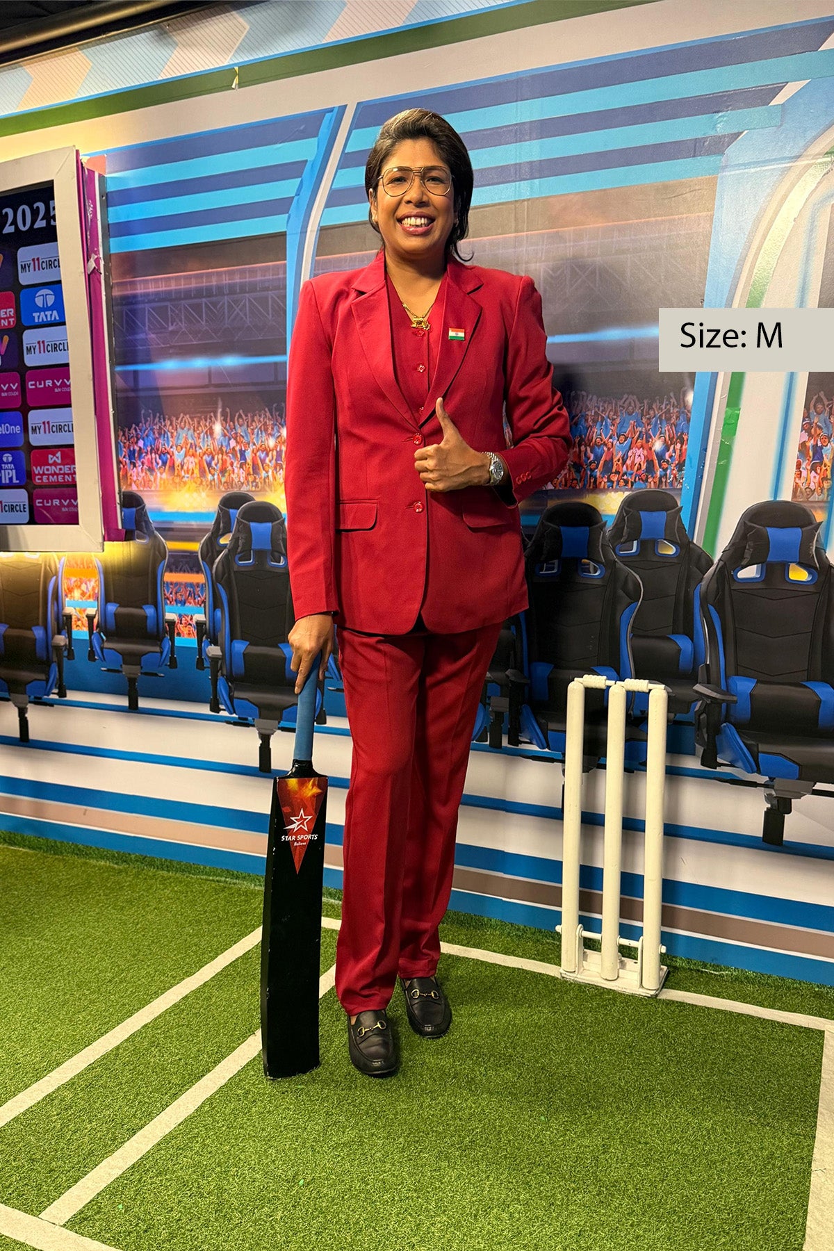 Power : 3 Piece Suit Set : Waistcoat Blazer Pant in Red