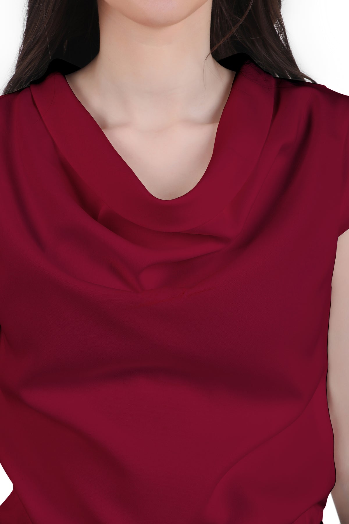 Timeless Draped Neck Top, Red