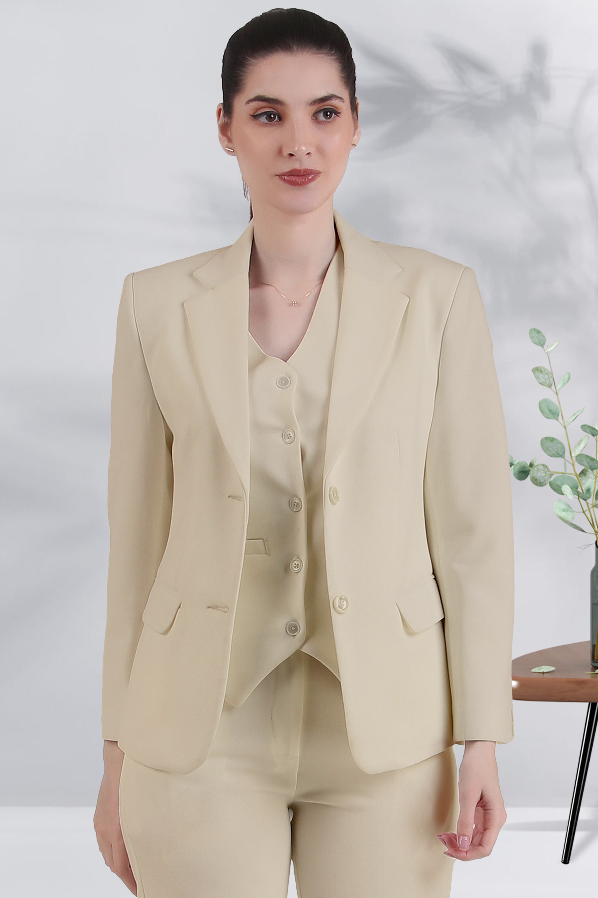 未使用タグ✳︎セオリー Powder Crepe Casual BlazerUL Eternal Office Blazer with Pants Power Suit, Mauve