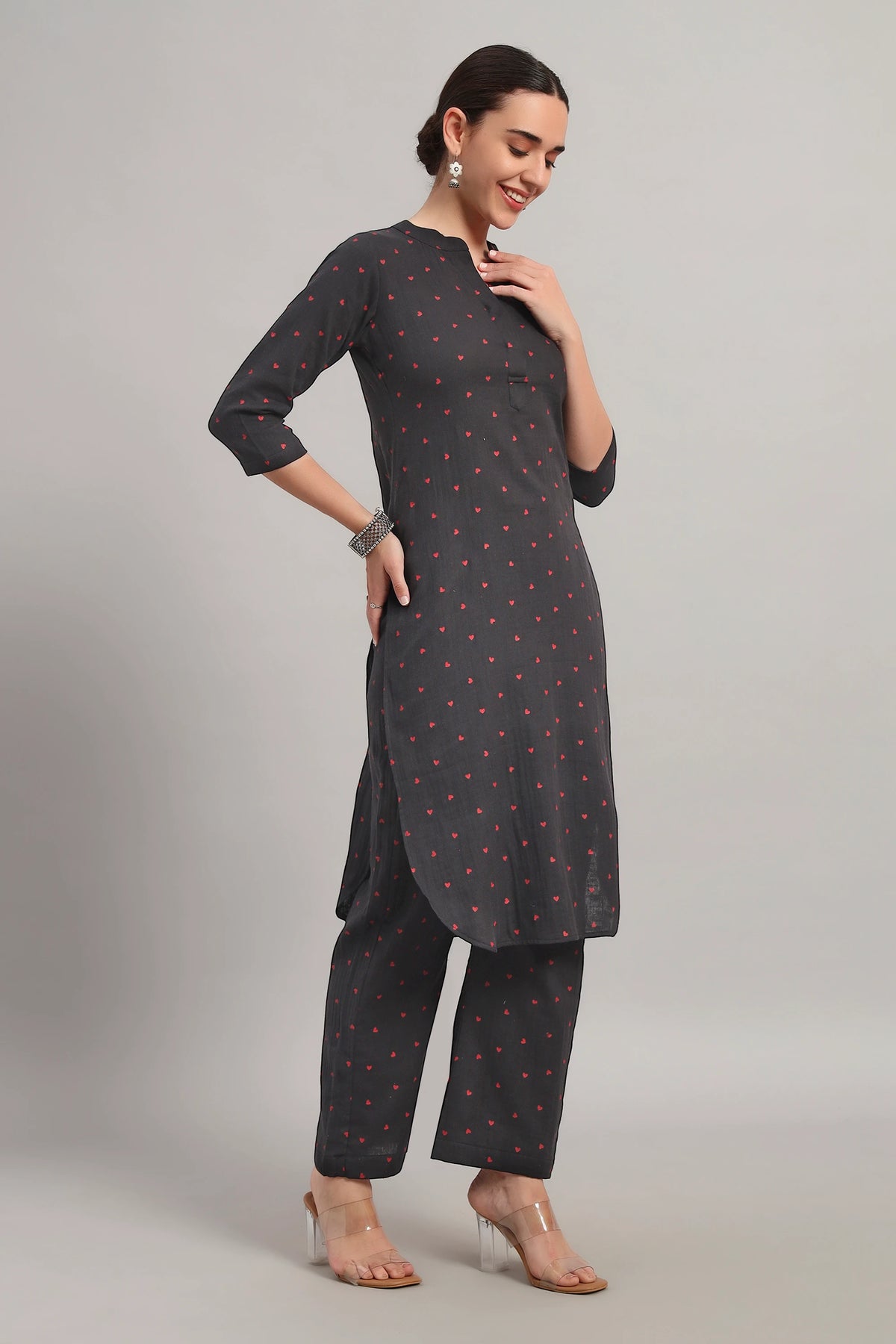 Classic Har Din, Kurta Set Dark Grey