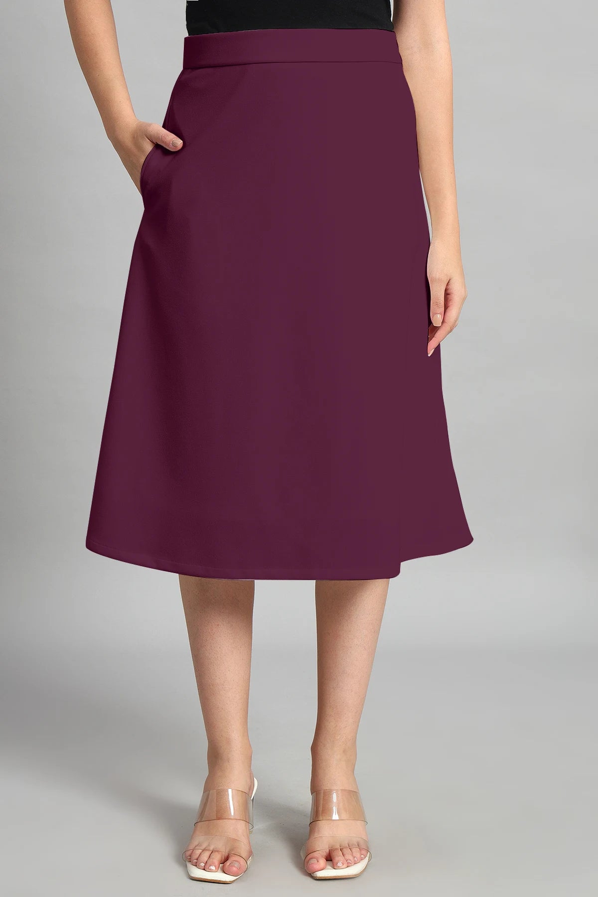 Flare of Grace Skirt Co-ord Set, Plum