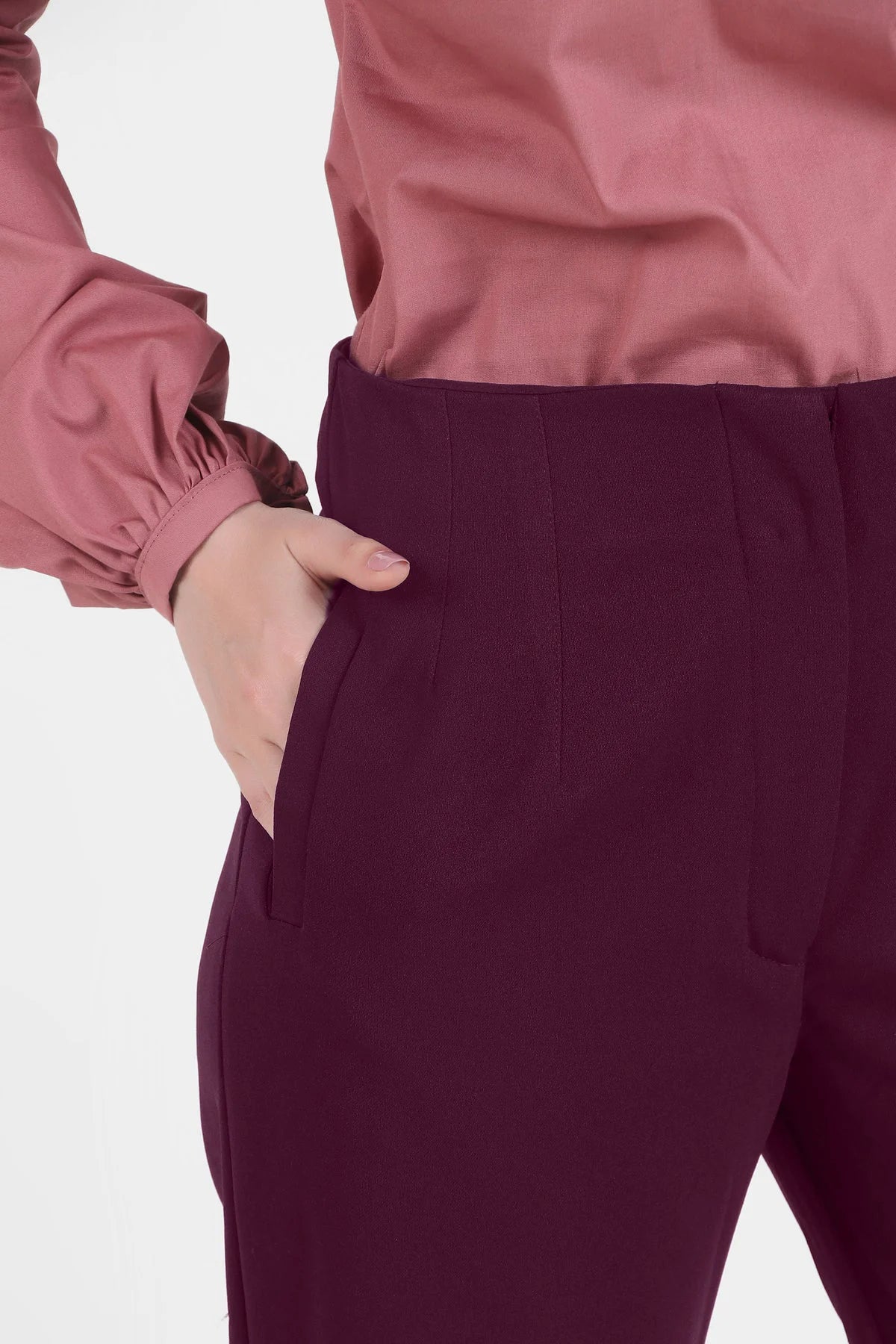 High Waist Trousers, Plum