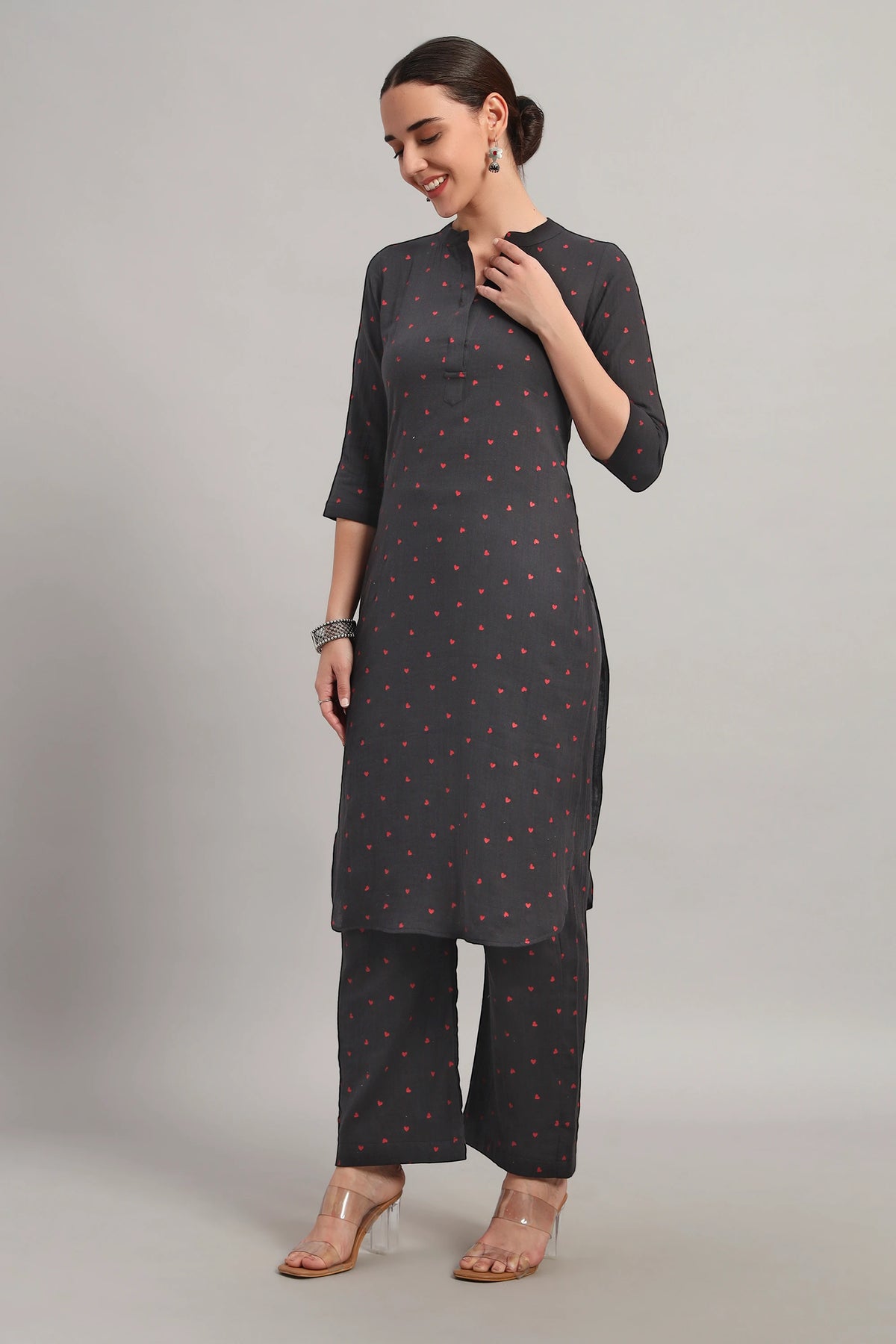 Classic Har Din, Kurta Set Dark Grey