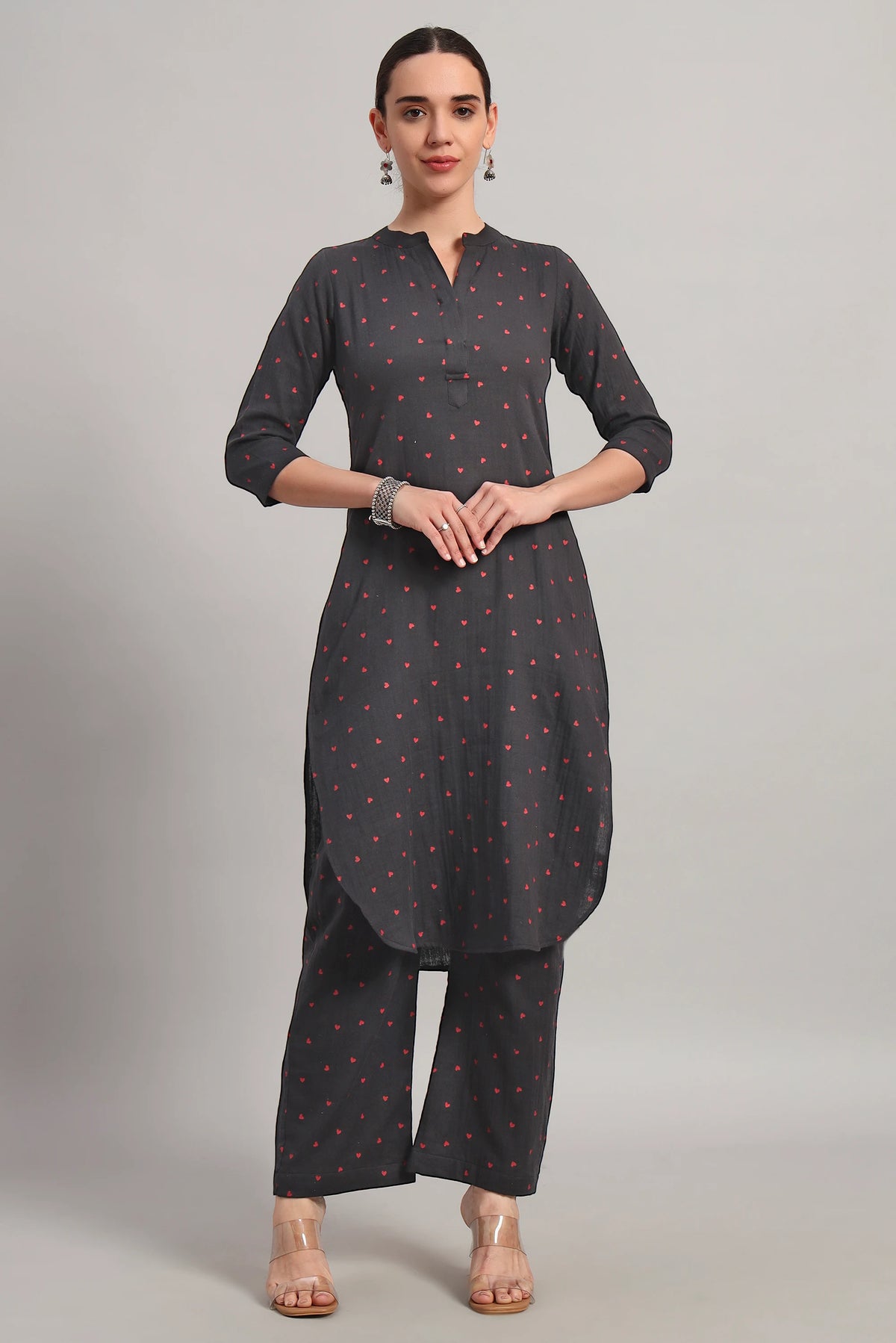 Classic Har Din, Kurta Set Dark Grey