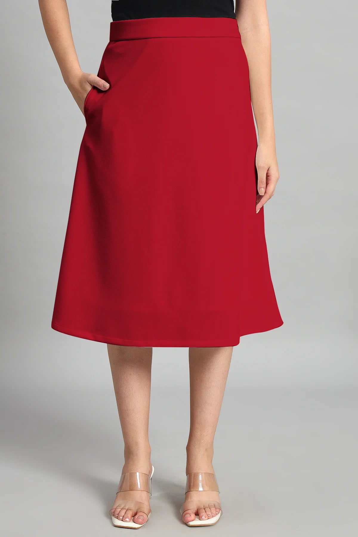 Flare of Grace Skirt Co-ord Set, Red