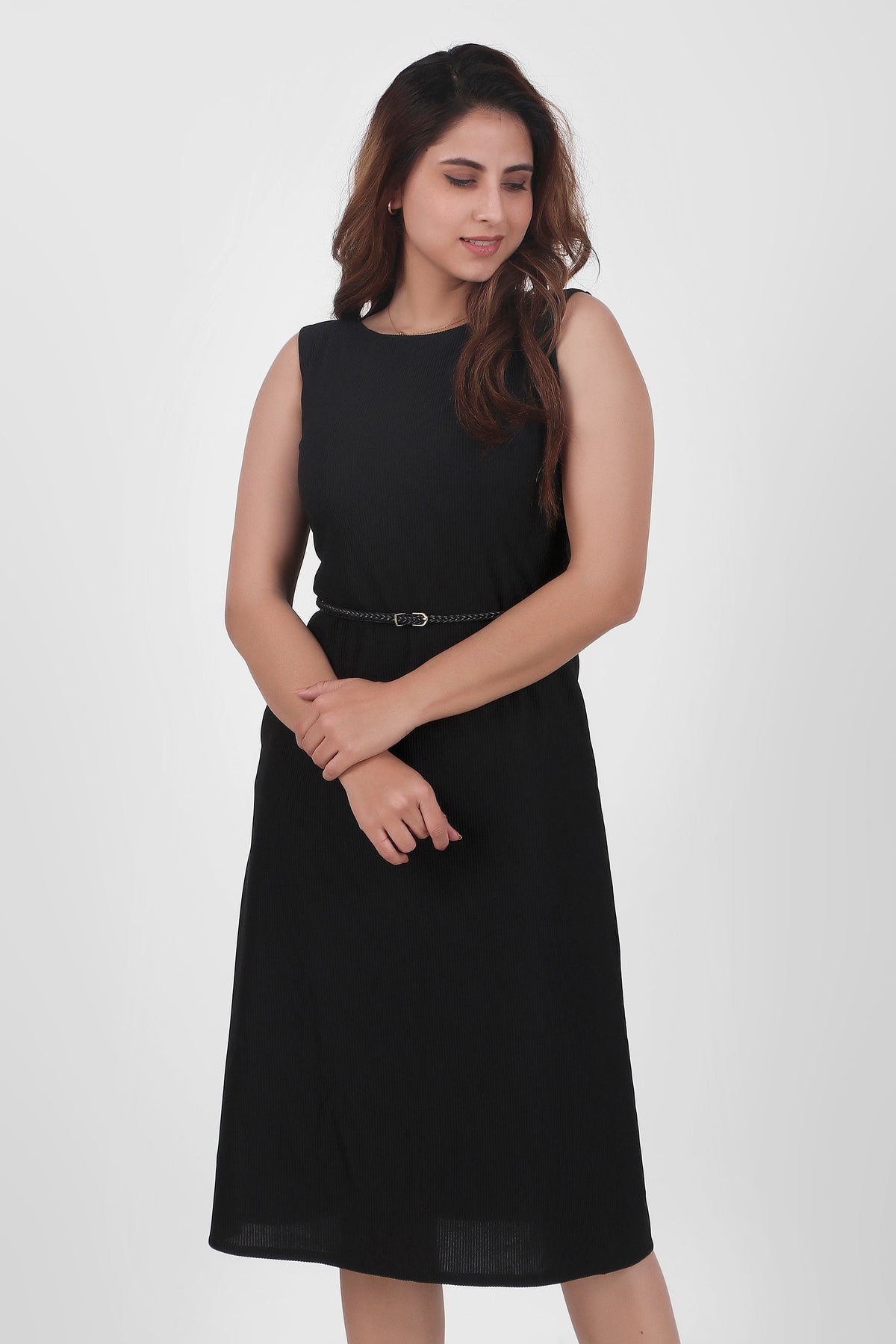 Serenity Formal Midi Dress, Black