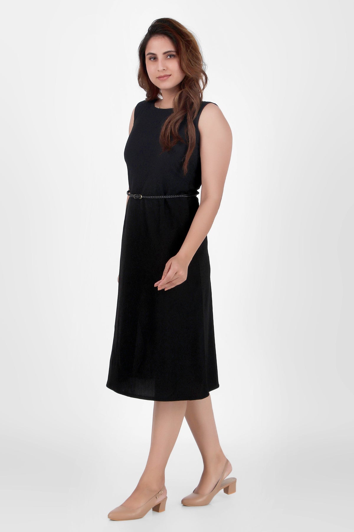 Serenity Formal Midi Dress, Black