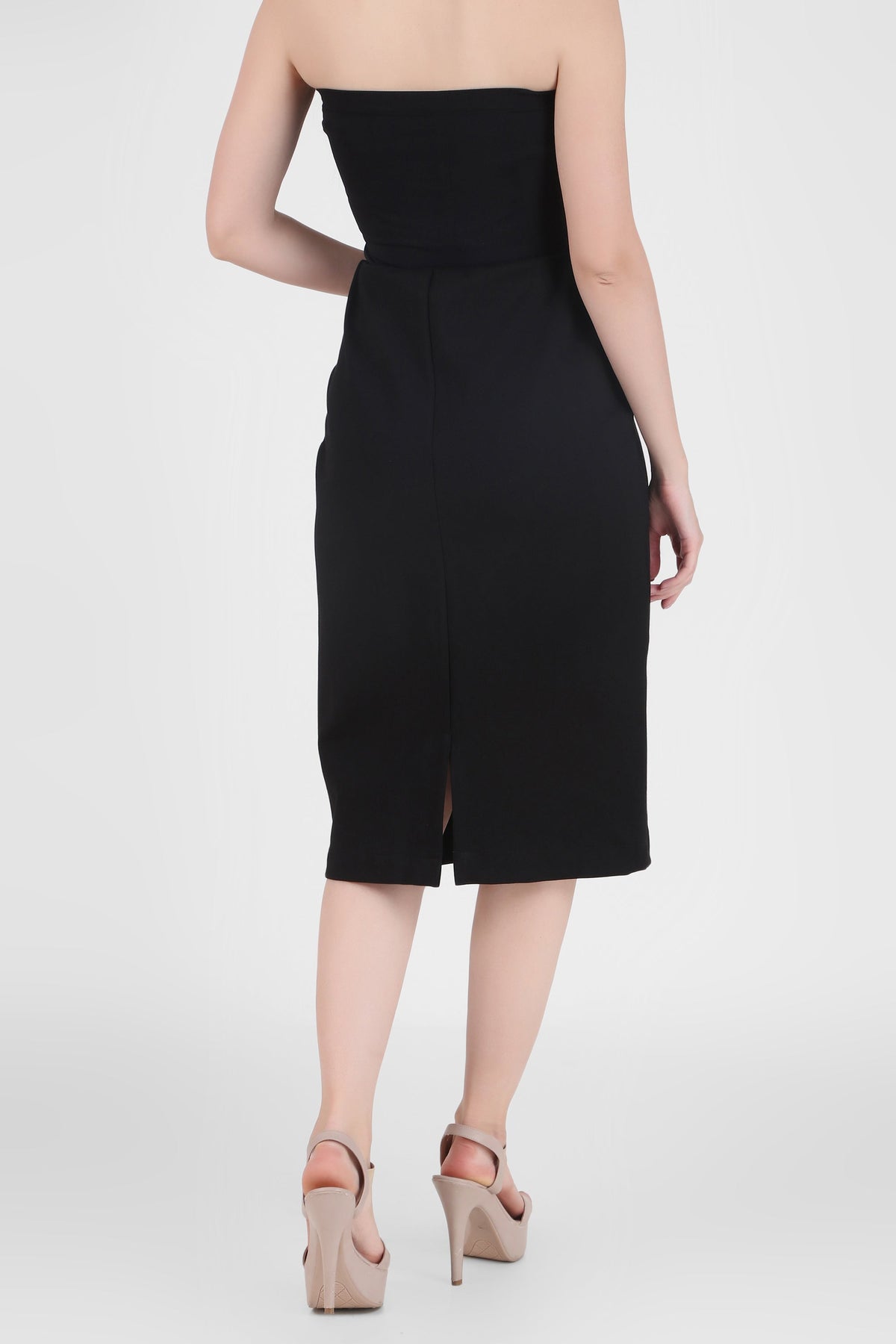 Tailored Stretch-Ponte Midi Skirt