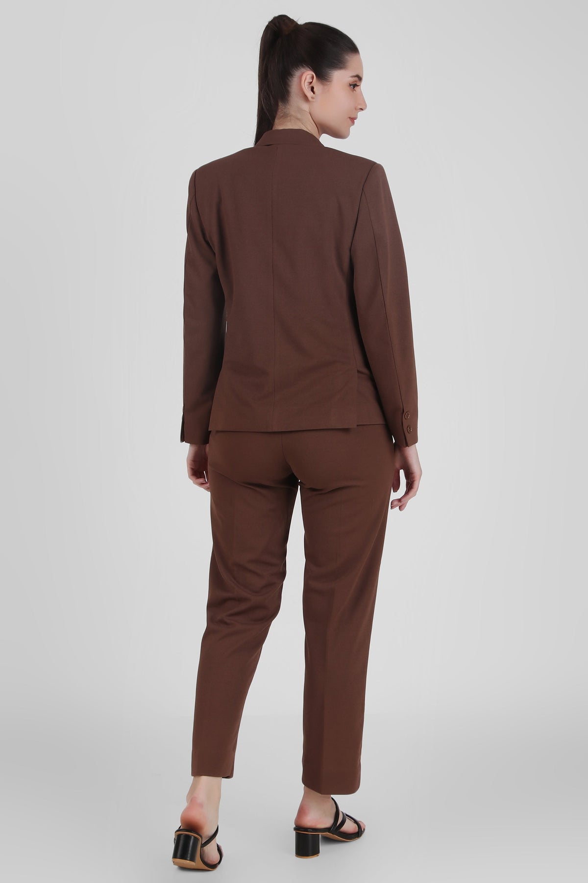 Power : 3 Piece Suit Set : Waistcoat Blazer Pant in Brown